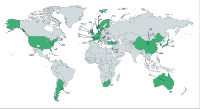 International Council of Affiliate Members Map