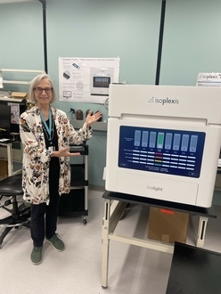 Dr. Finn showing off the Isoplexis